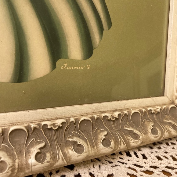 1940s Framed Turner Half-Tone Art Wall Gallery Decor - Green, Large, 15.5x17.5 - Picture 5 of 17